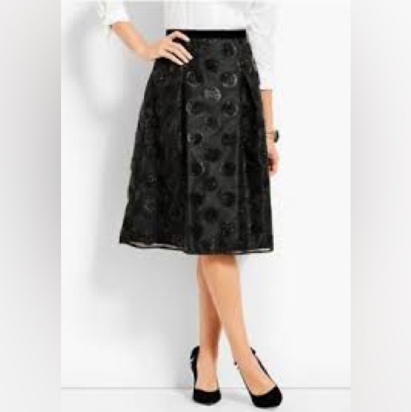 NWT Talbots RSVP black textured midi skirt - Picture 1 of 6